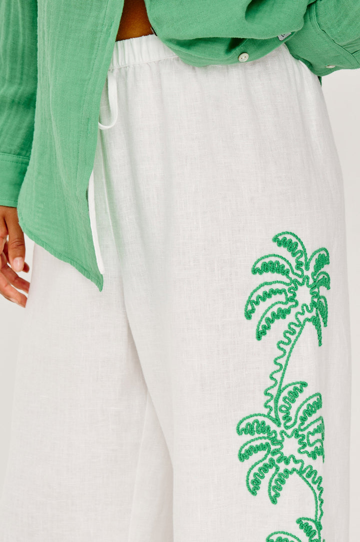 Rails Emmie Pants with Emerald Palms Embroidery available at Barbara Katz