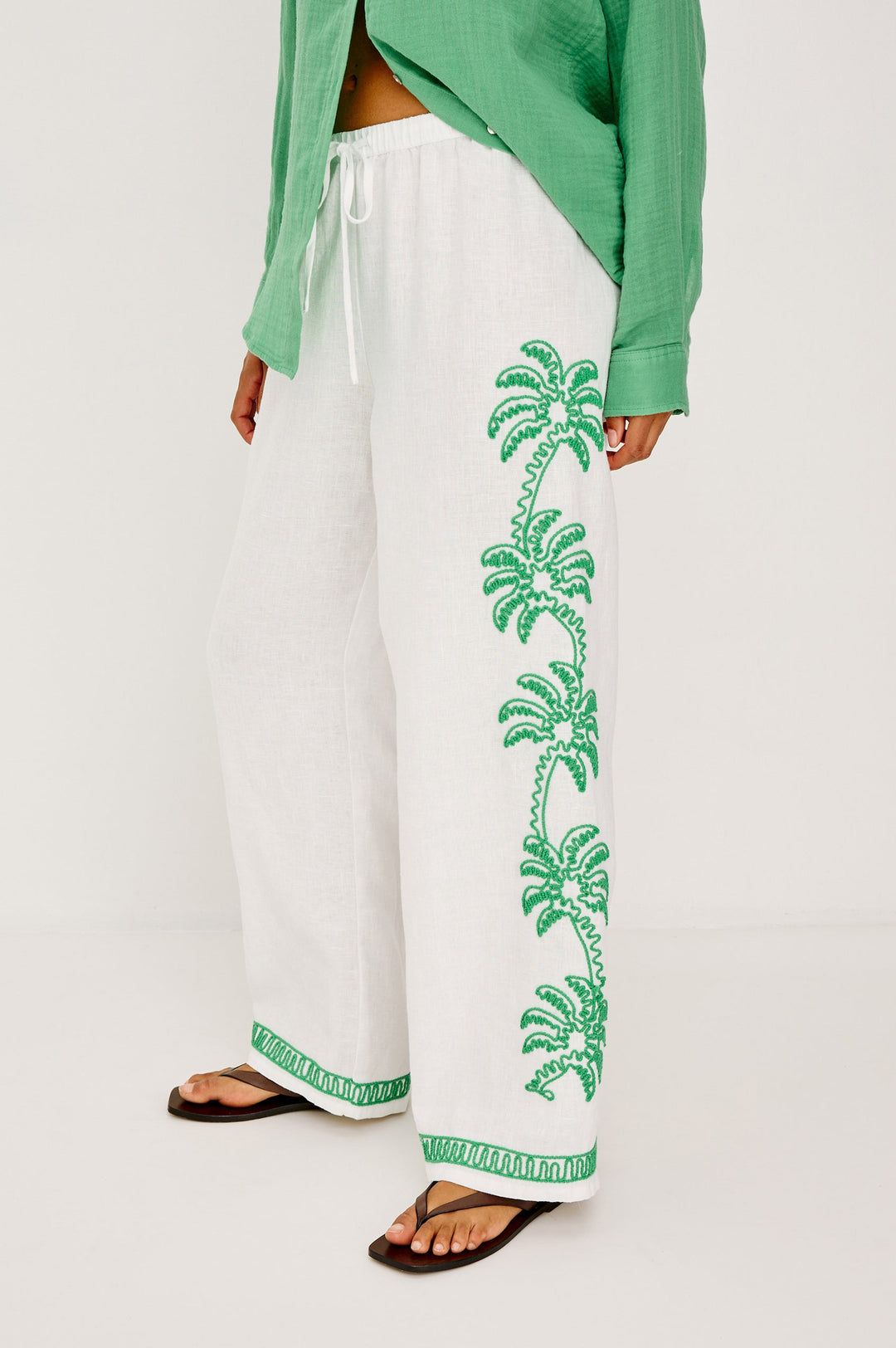 Rails Emmie Pants with Emerald Palms Embroidery available at Barbara Katz