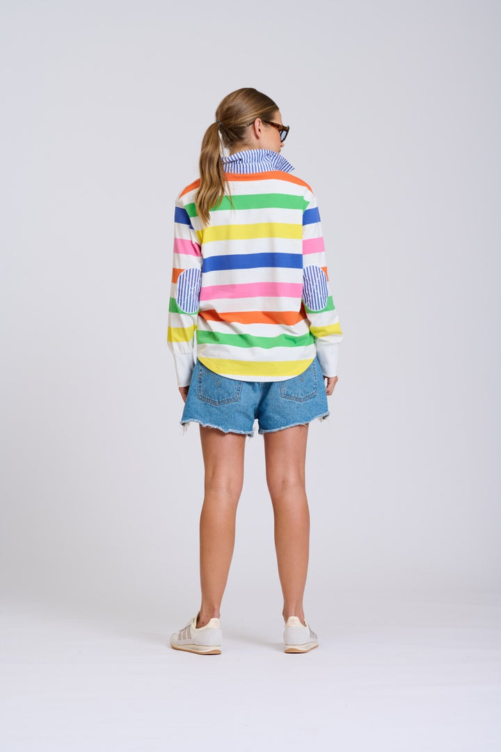 EST Summer Rugby Sweatshirt in Bright Stripe available at Barbara Katz