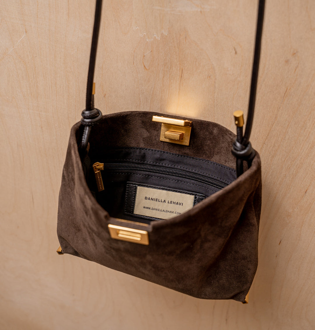 Daniella Lehavi Capri Clutch Bag in Chocolate available at Barbara Katz