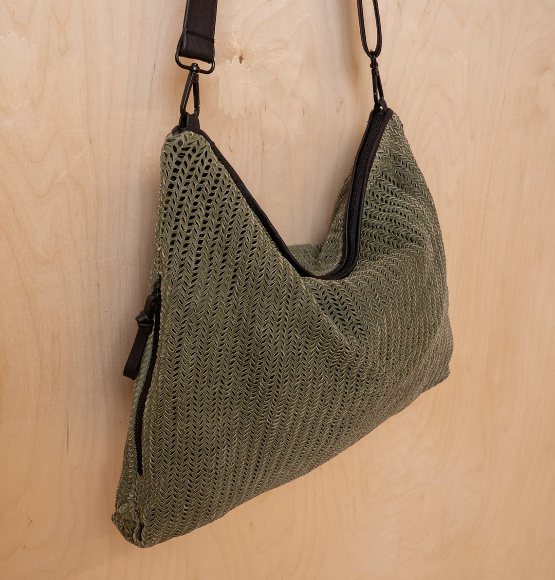 Daniella Lehavi Dallas Contour Shoulder Bag in Rifle Green available at Barbara Katz