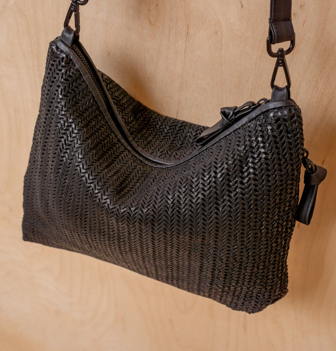 Daniella Lehavi Dallas Contour Shoulder Bag in Oak available at Barbara Katz