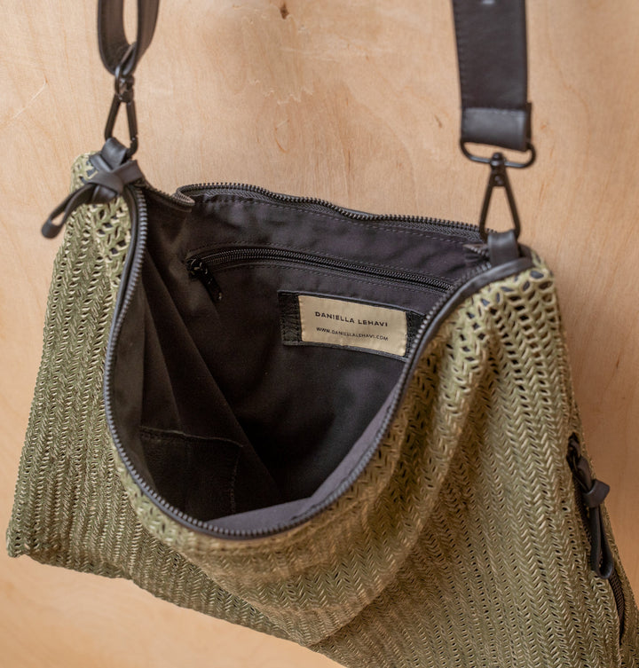 Daniella Lehavi Dallas Contour Shoulder Bag in Rifle Green available at Barbara Katz