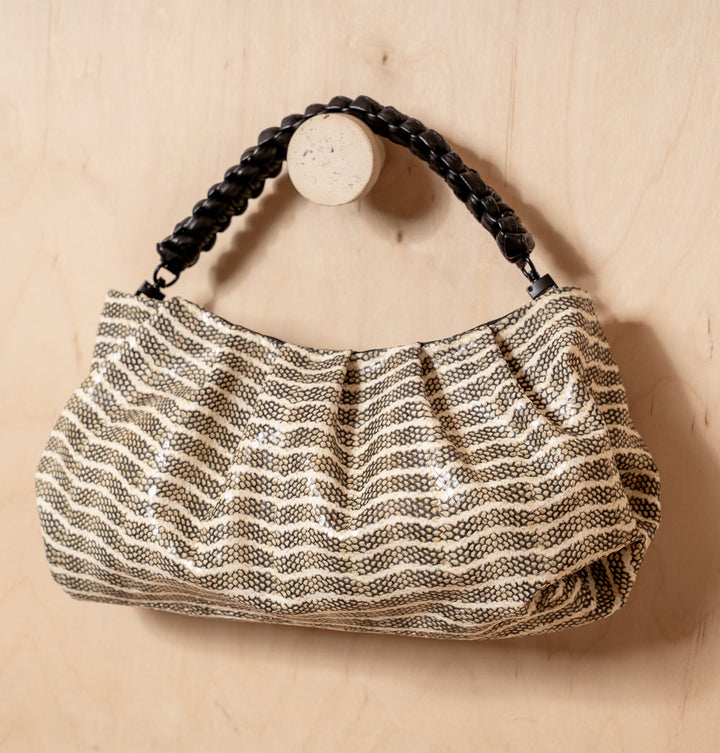 Daniella Lehavi Bali Braided Landscape Bag in Cream available at Barbara Katz