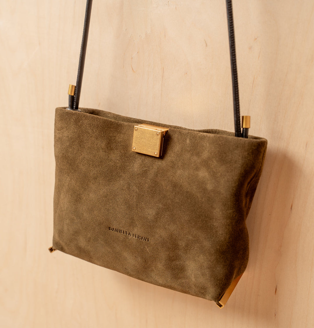 Daniella Lehavi Capri Clutch Bag in Rifle Green available at Barbara Katz