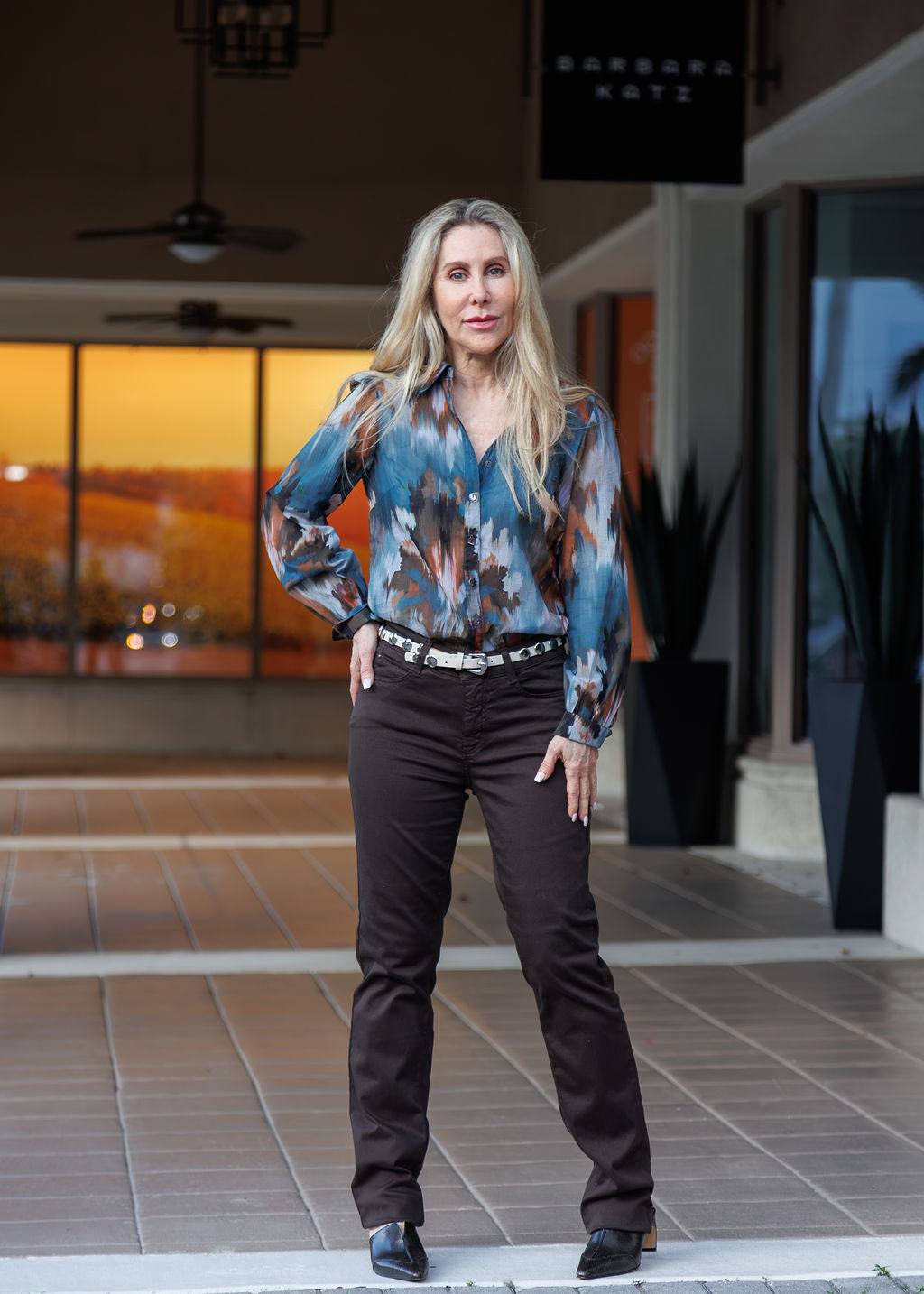 Finley Collette Blouse in Autumn Brush available at Barbara Katz