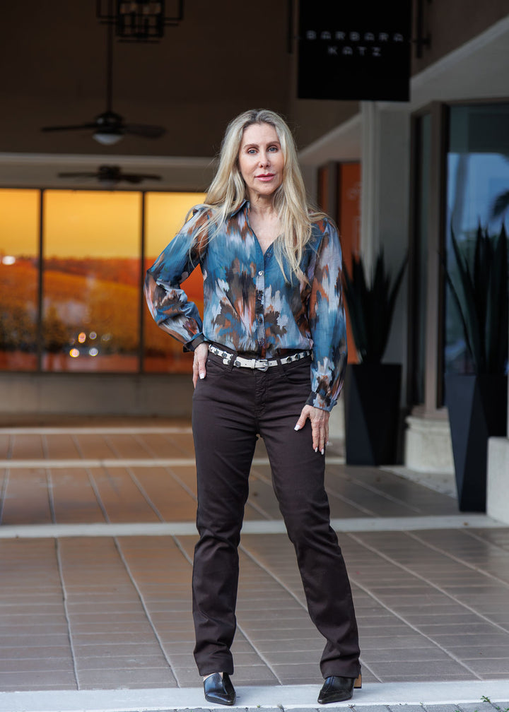 Finley Collette Blouse in Autumn Brush available at Barbara Katz
