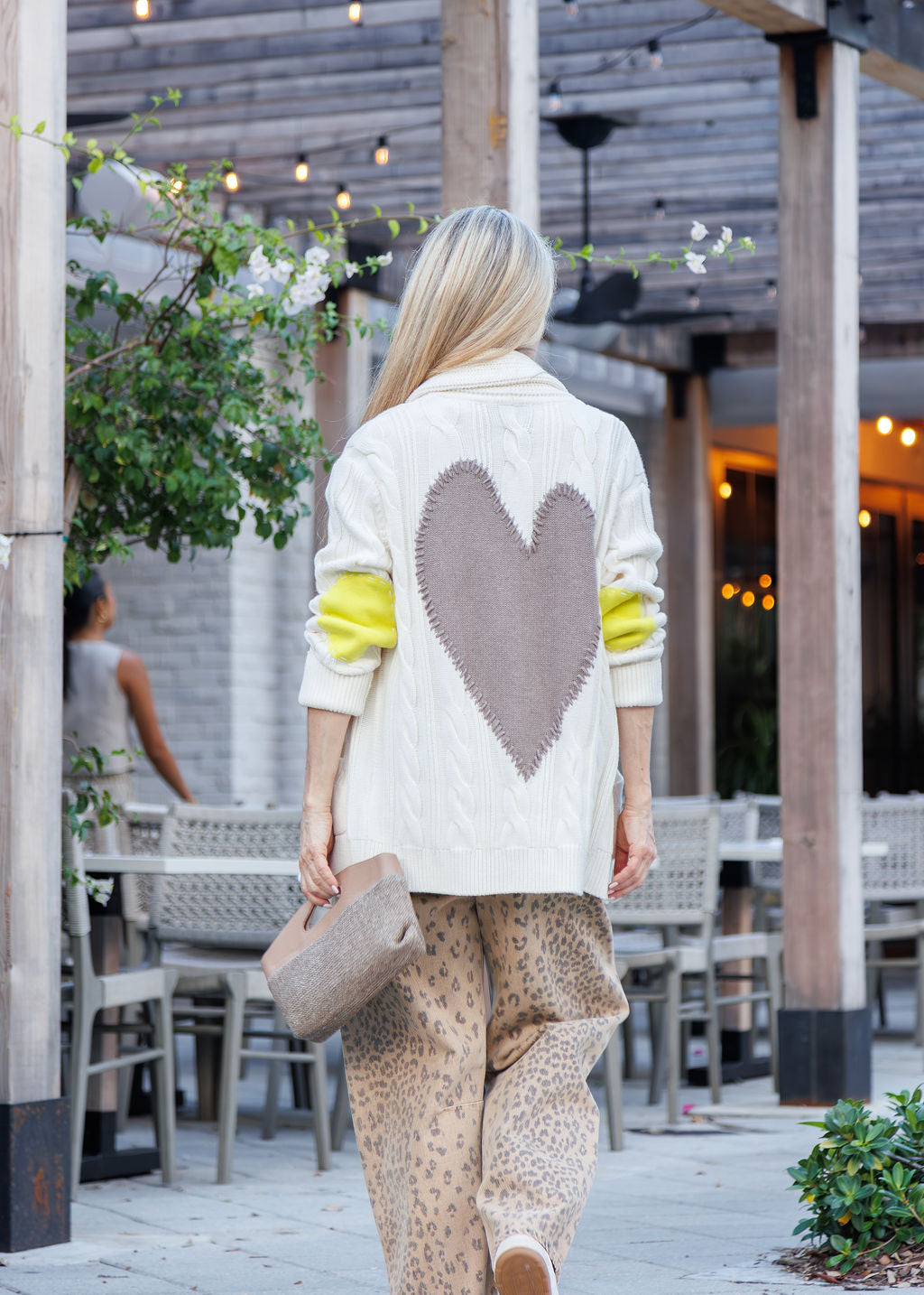 Kerri Rosenthal Shawl Collar Helen Imperfect Heart Cardigan in Natural available at Barbara Katz