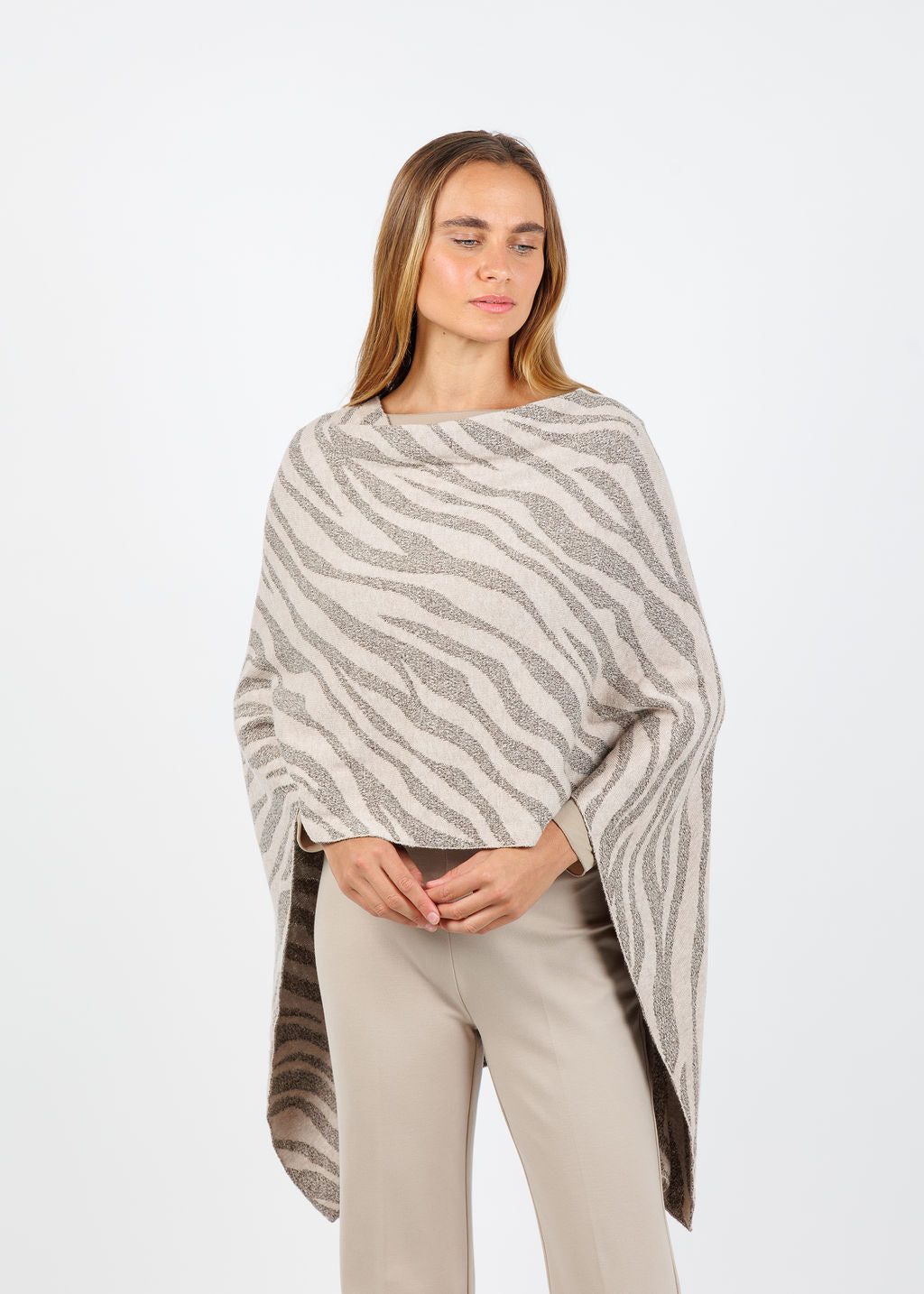 BK Effine Lurex Zebra Topper in Biscotti available at Barbara Katz