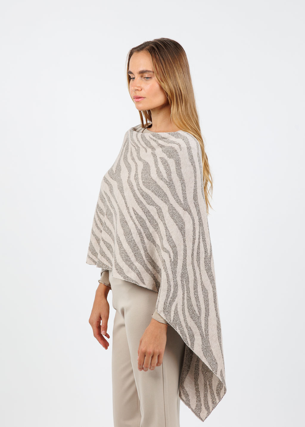 BK Effine Lurex Zebra Topper in Biscotti available at Barbara Katz