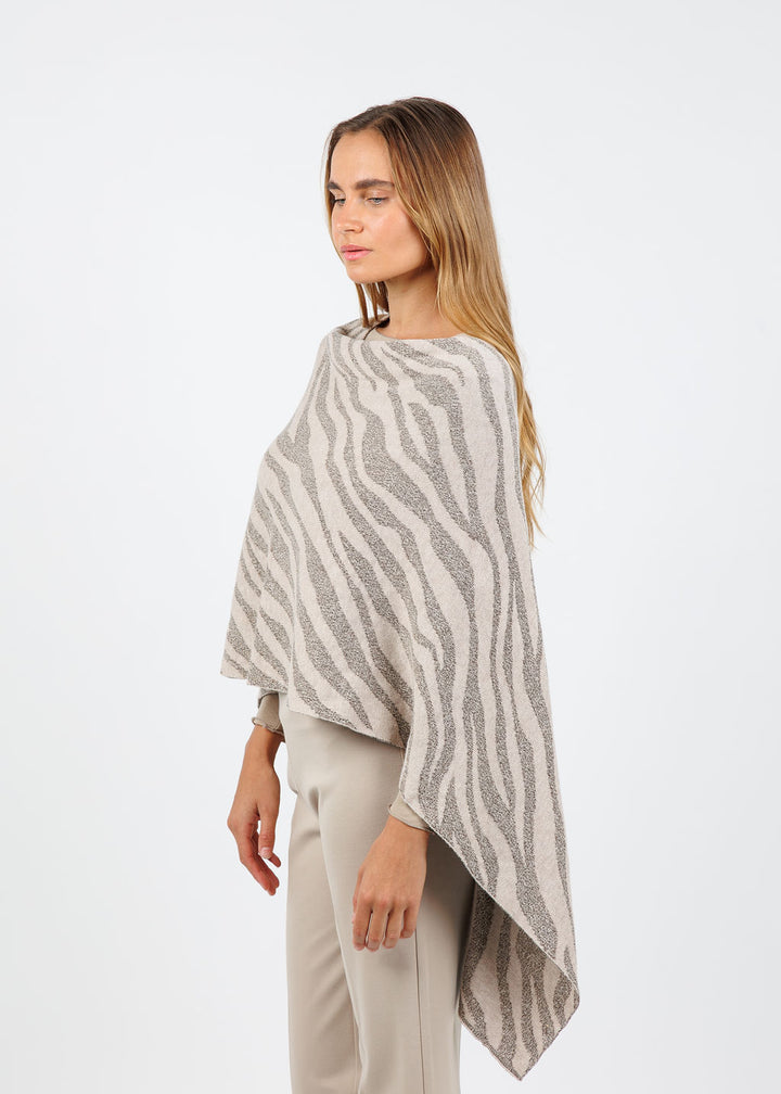 BK Effine Lurex Zebra Topper in Biscotti available at Barbara Katz