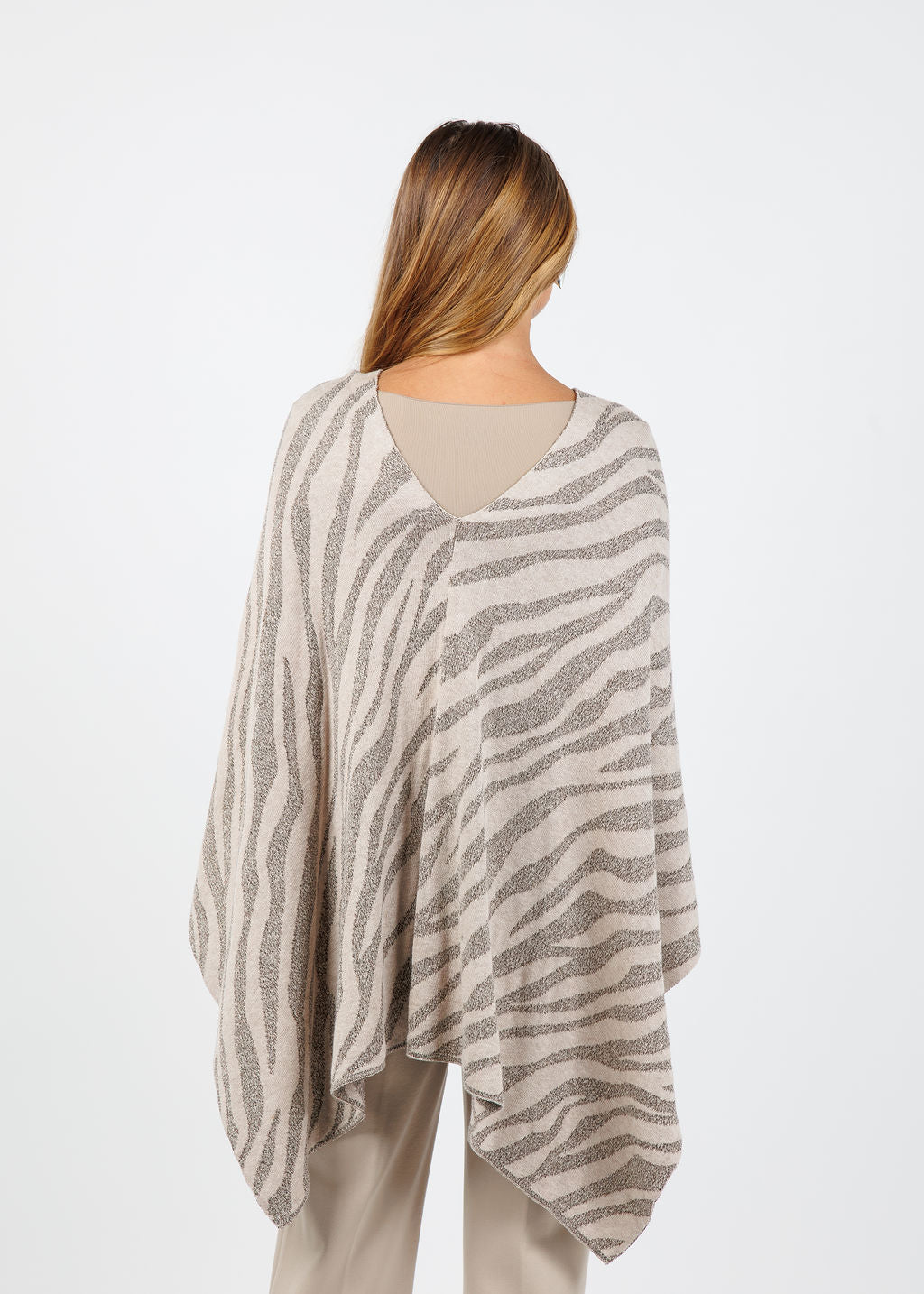 BK Effine Lurex Zebra Topper in Biscotti available at Barbara Katz