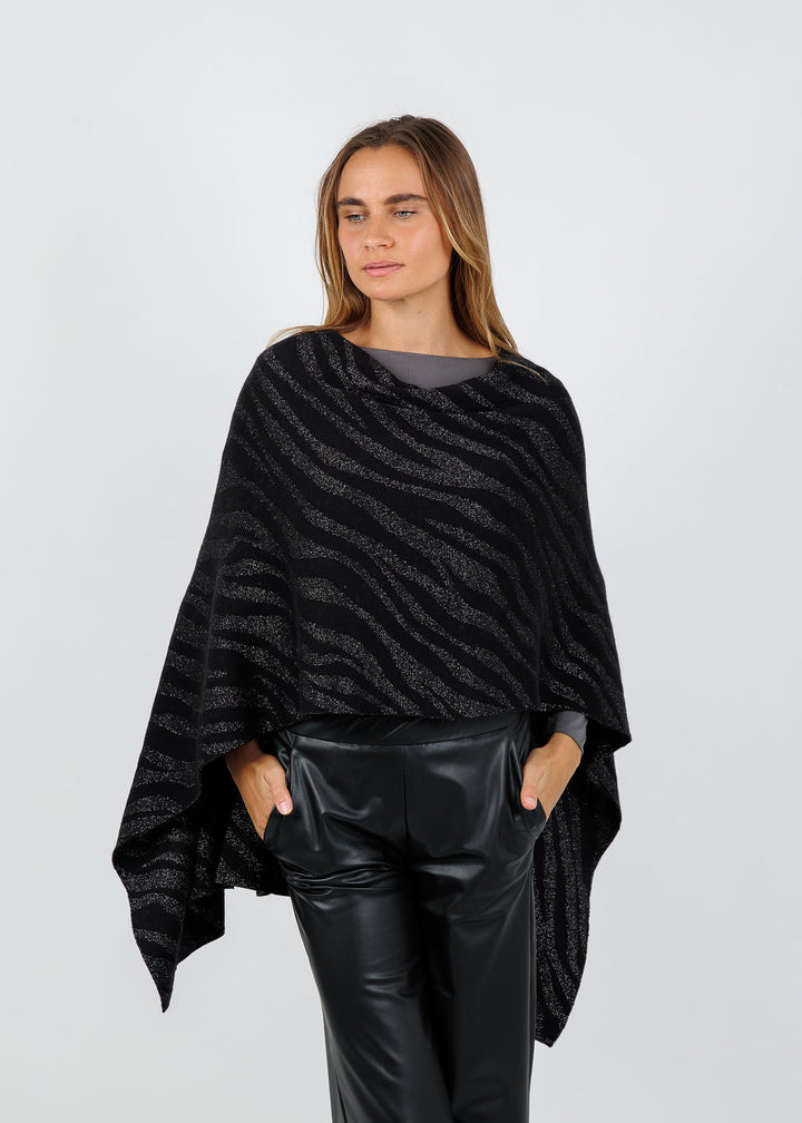 BK Effine Lurex Zebra Topper in Ebony available at Barbara Katz