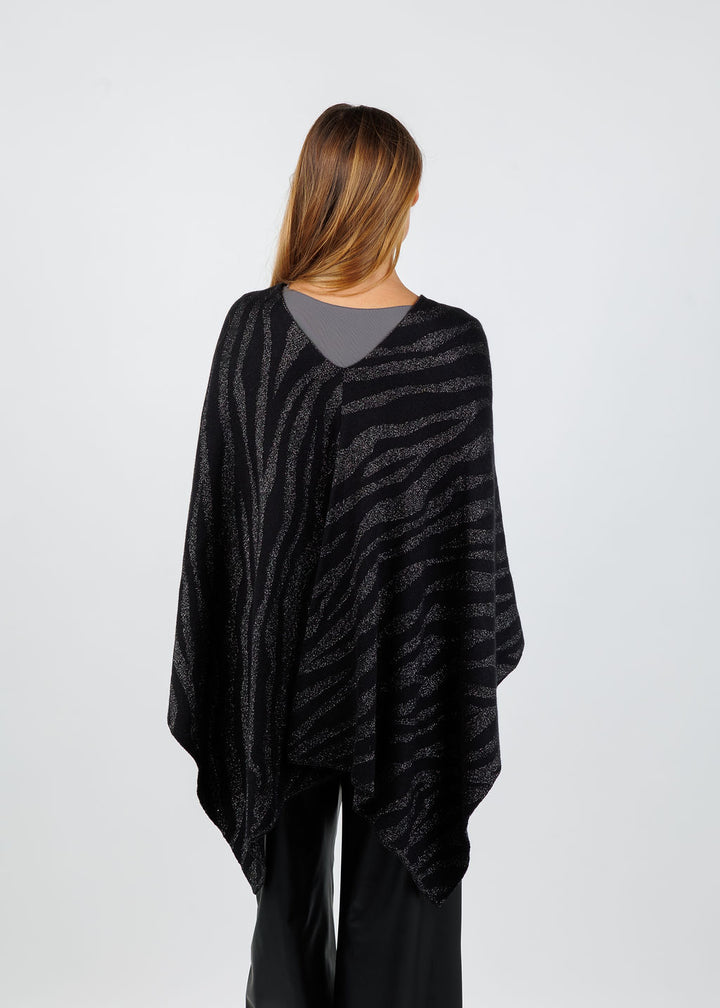 BK Effine Lurex Zebra Topper in Ebony available at Barbara Katz