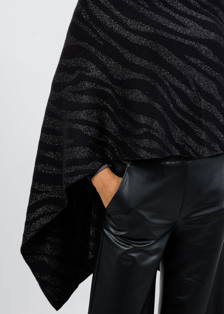 BK Effine Lurex Zebra Topper in Ebony available at Barbara Katz
