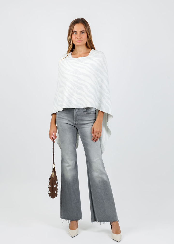 BK Effine Lurex Zebra Topper in White available at Barbara Katz