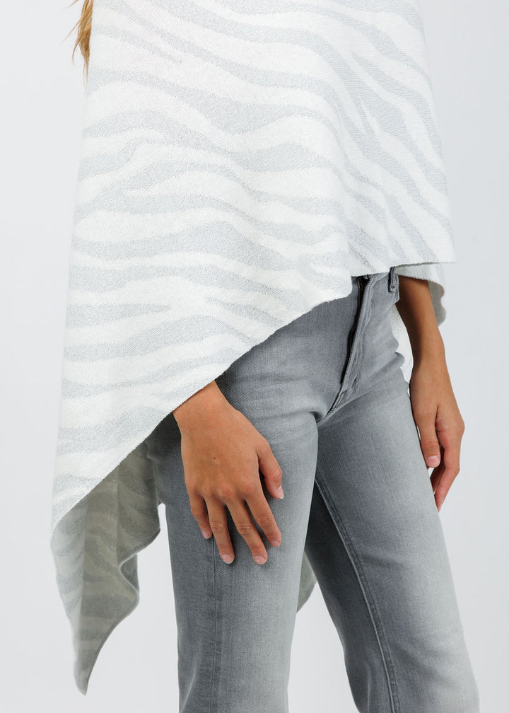 BK Effine Lurex Zebra Topper in White available at Barbara Katz