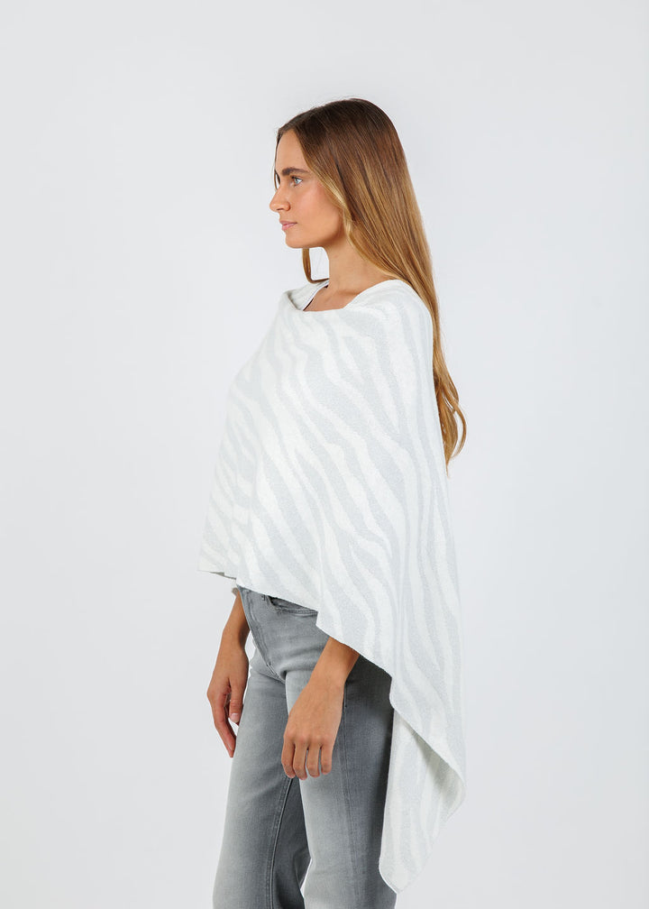 BK Effine Lurex Zebra Topper in White available at Barbara Katz
