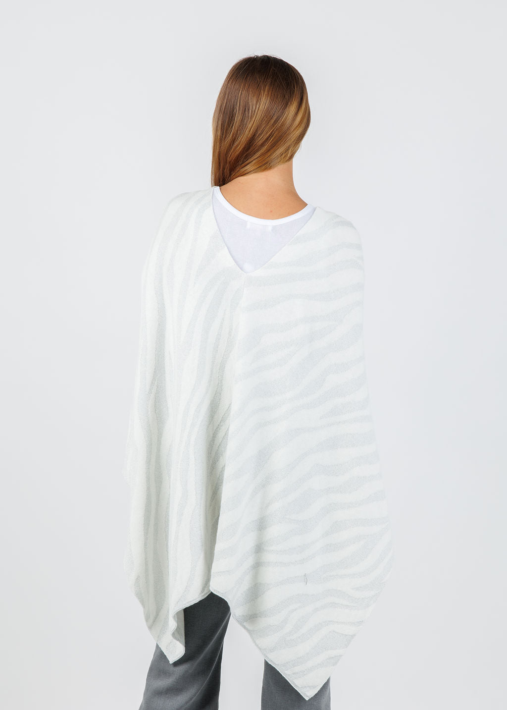 BK Effine Lurex Zebra Topper in White available at Barbara Katz