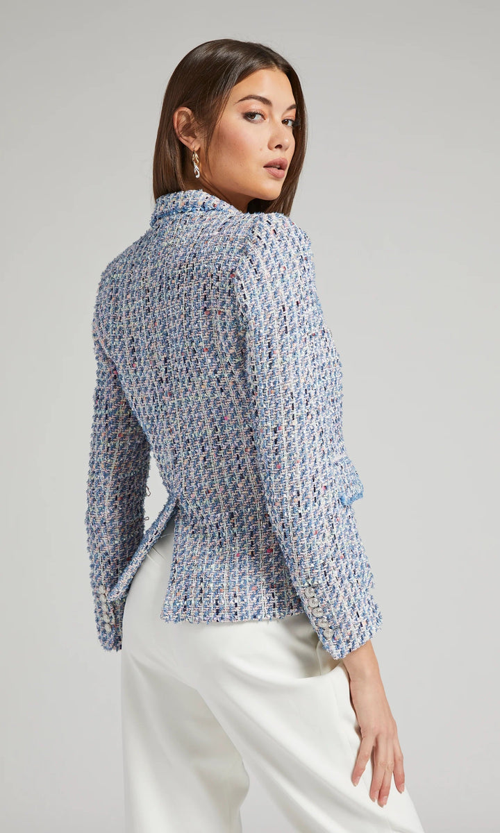 Eliza Tweed Blazer - Pink/Light Blue