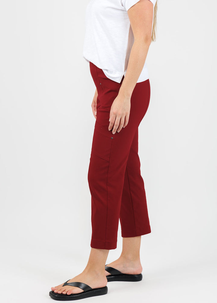  Elliott Lauren FW 25 Crop Cargo Pants in Sangria available at Barbara Katz
