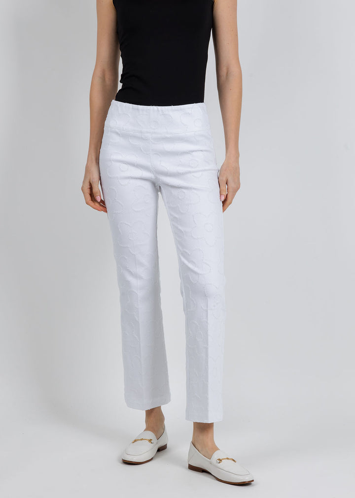 Elliott Lauren Daisy Pull-On Bootcut Pants in White available at Barbara Katz