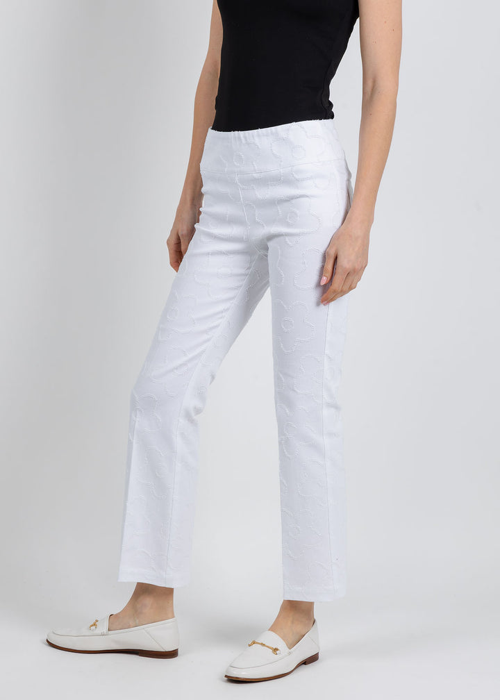 Elliott Lauren Daisy Pull-On Bootcut Pants in White available at Barbara Katz