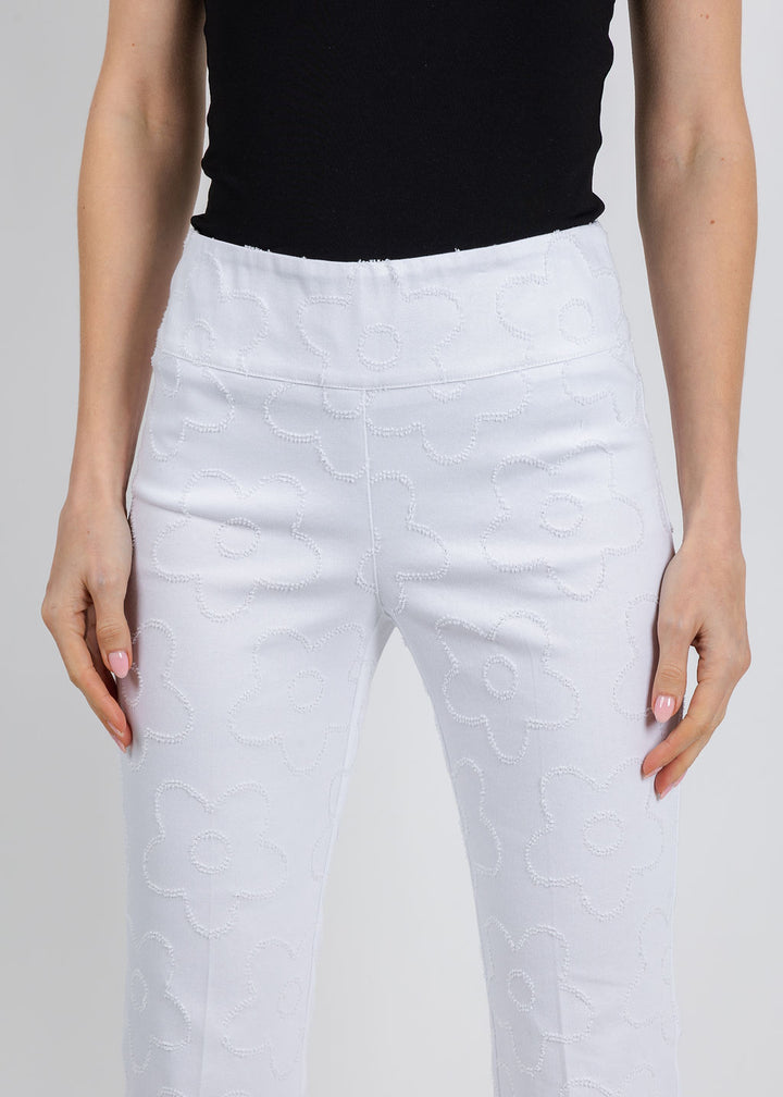 Elliott Lauren Daisy Pull-On Bootcut Pants in White available at Barbara Katz