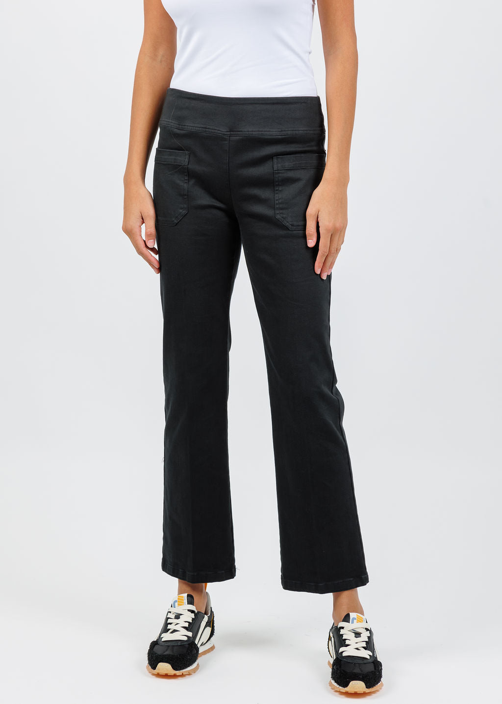 Elliott Lauren Twill Patch Pocket Jean in Tar available at Barbara Katz
