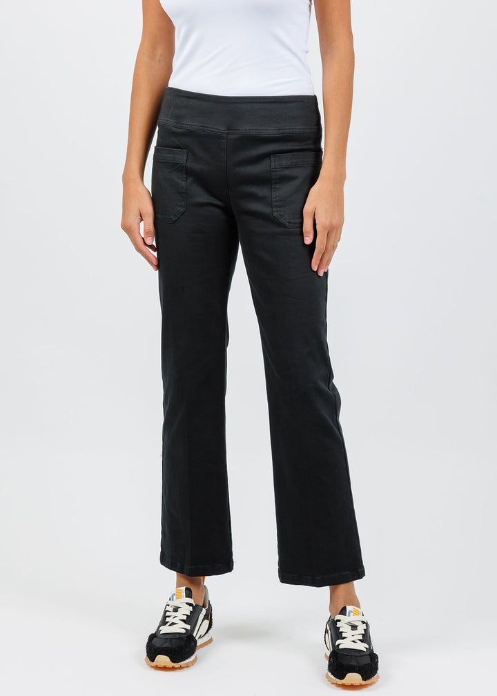 Elliott Lauren Twill Patch Pocket Jean in Tar available at Barbara Katz