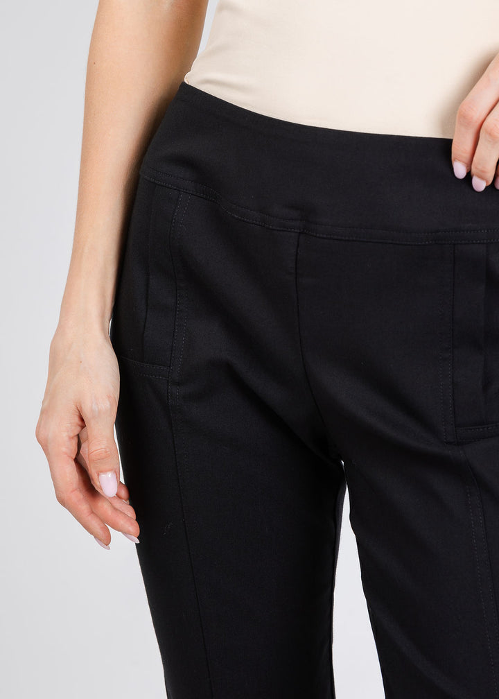 Elliott Lauren 25" Control Stretch Crop Pants in Black available at Barbara Katz