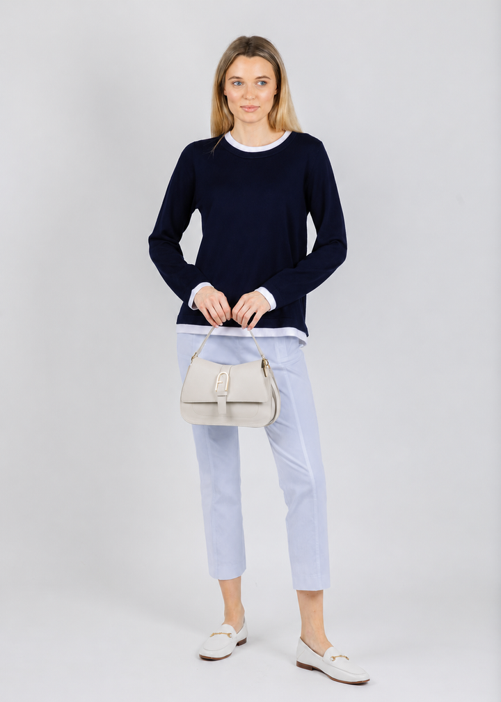 Elliott Lauren 25" Control Stretch Crop Pants in Frost available at Barbara Katz