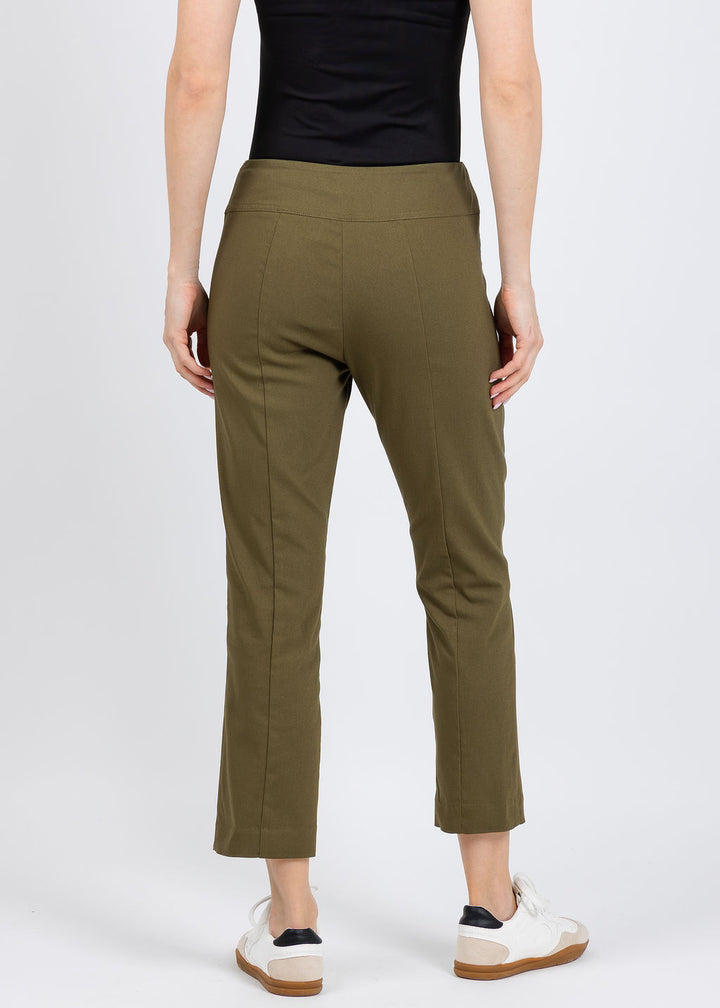 Elliott Lauren 25" Control Stretch Crop Pants in Olive available at Barbara Katz