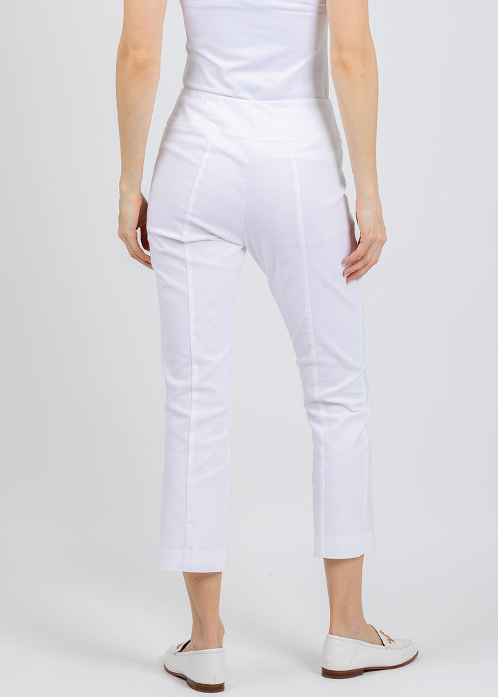 Elliott Lauren 25" Control Stretch Crop Pants in White available at Barbara Katz