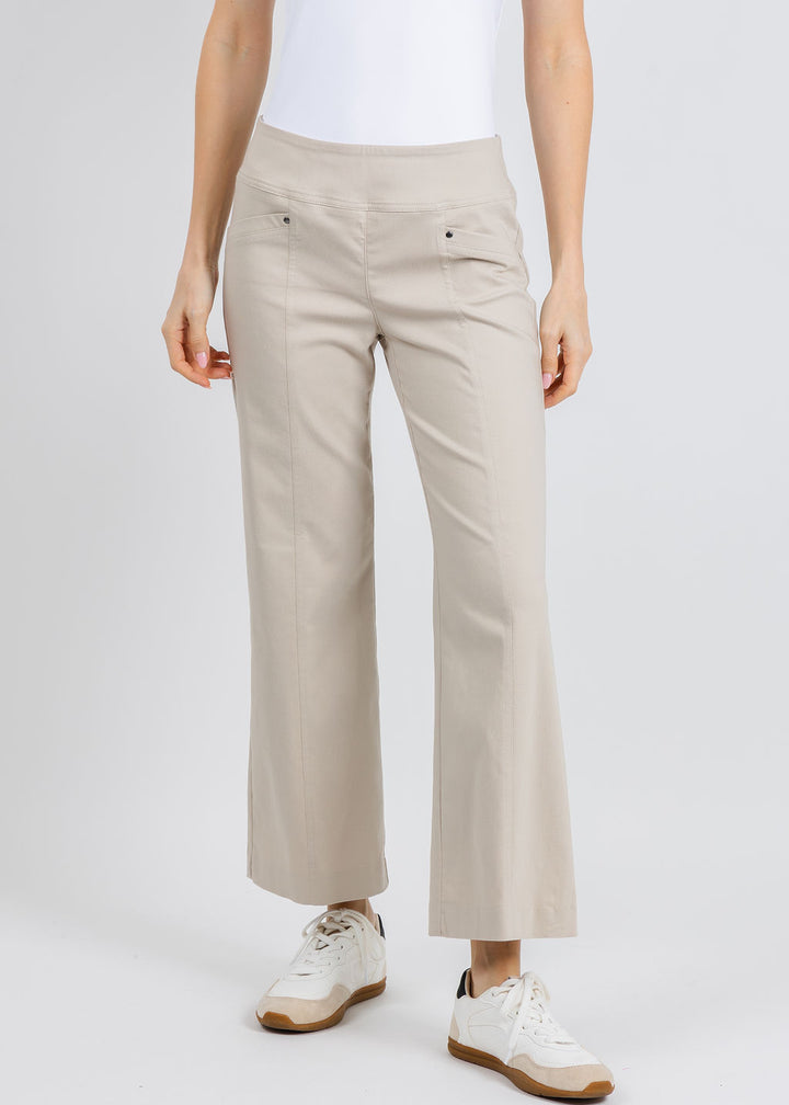 Elliott Lauren 27" Control Stretch Grommet Wide Leg Pants in Chino available at Barbara Katz