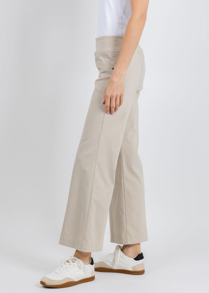 Elliott Lauren 27" Control Stretch Grommet Wide Leg Pants in Chino available at Barbara Katz