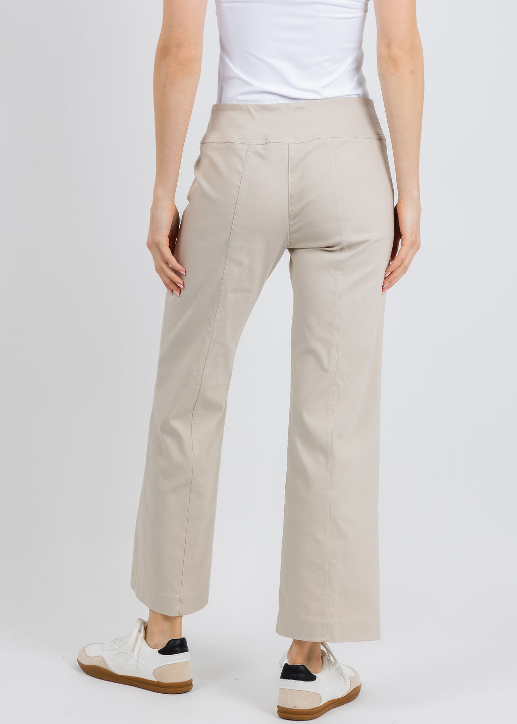 Elliott Lauren 27" Control Stretch Grommet Wide Leg Pants in Chino available at Barbara Katz