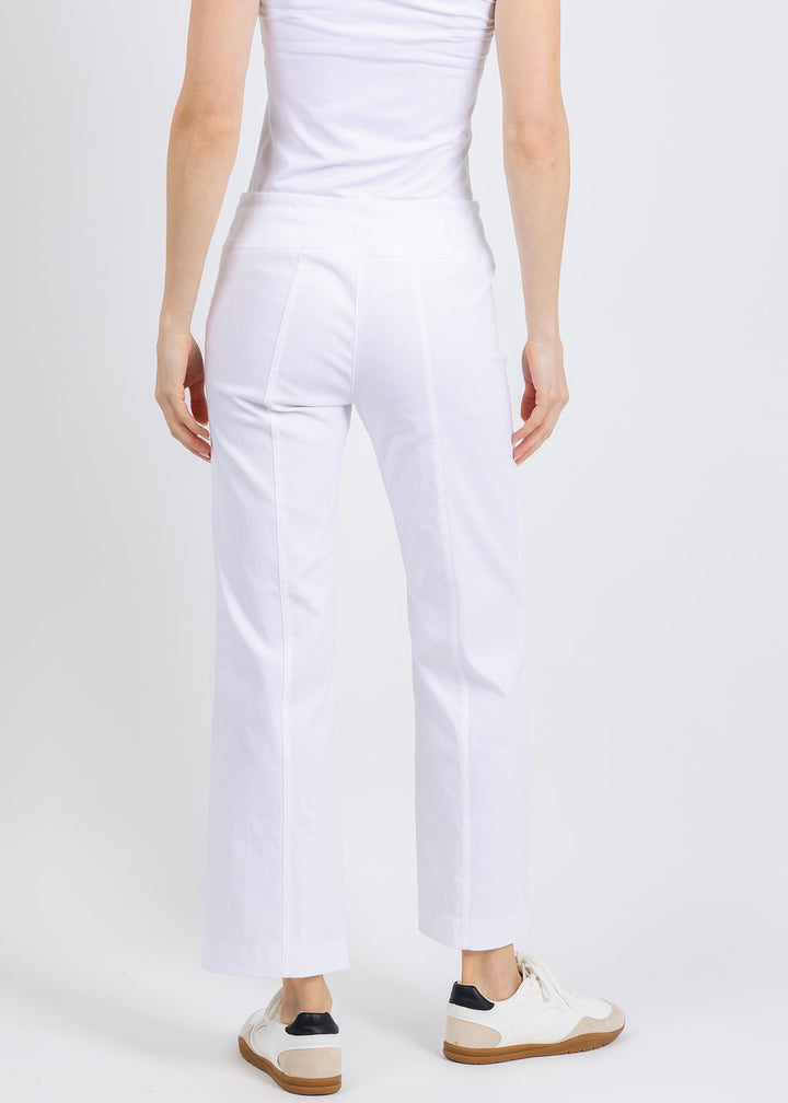 Elliott Lauren 27" Control Stretch Grommet Wide Leg Pants in White available at Barbara Katz