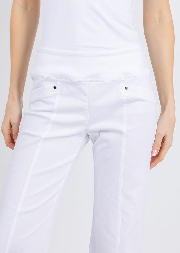 Elliott Lauren 27" Control Stretch Grommet Wide Leg Pants in White available at Barbara Katz