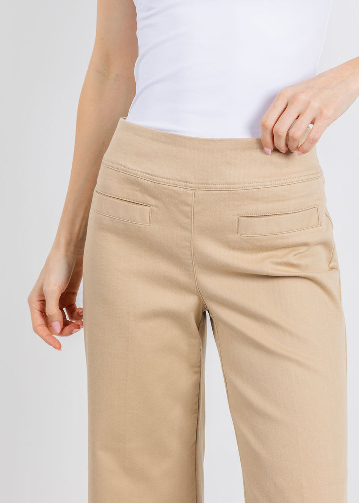 Elliott Lauren 29" Modern Twill Wide Leg Pants in Camel available at Barbara Katz