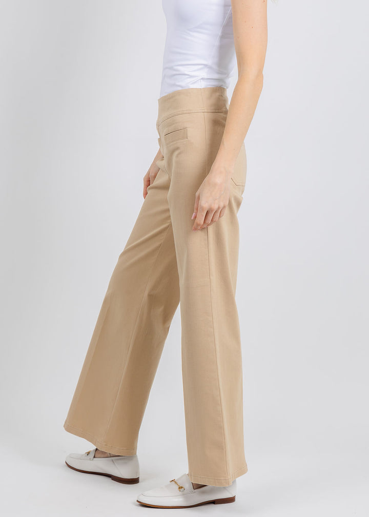 Elliott Lauren 29" Modern Twill Wide Leg Pants in Camel available at Barbara Katz