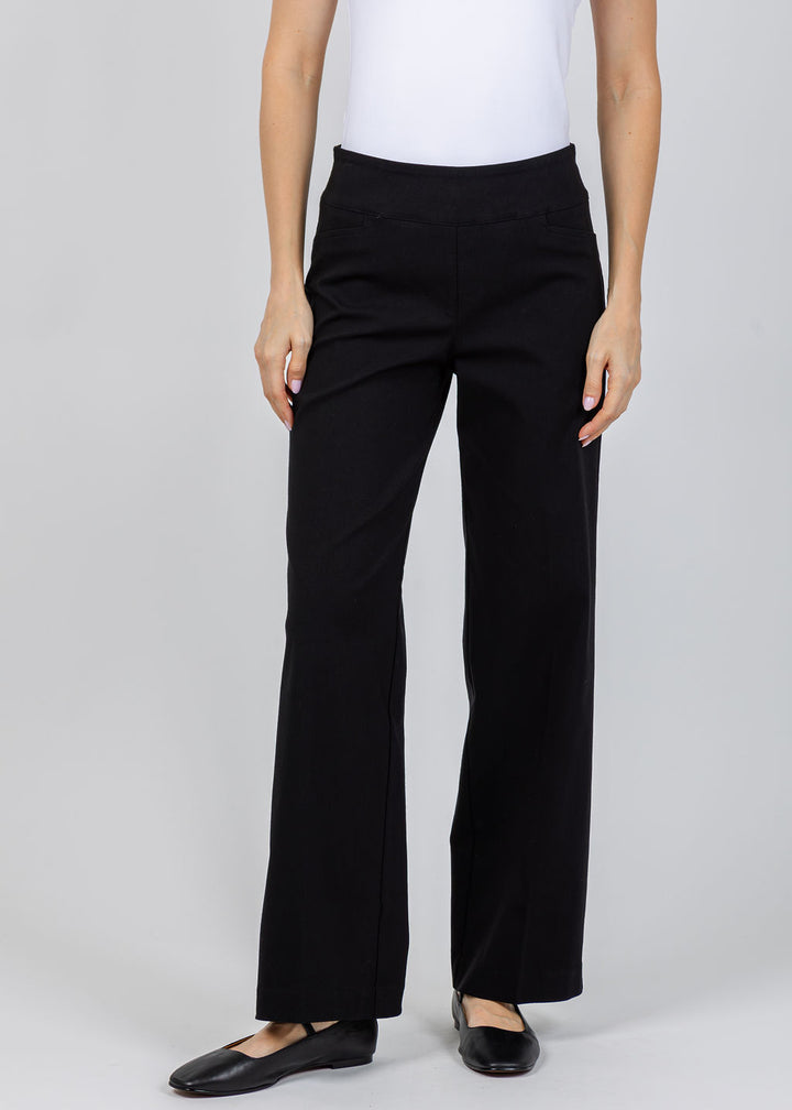 Elliott Lauren 30" Control Stretch Wide Leg Pants in Black available at Barbara Katz