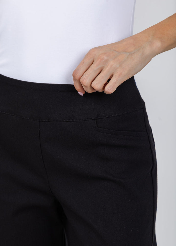 Elliott Lauren 30" Control Stretch Wide Leg Pants in Black available at Barbara Katz