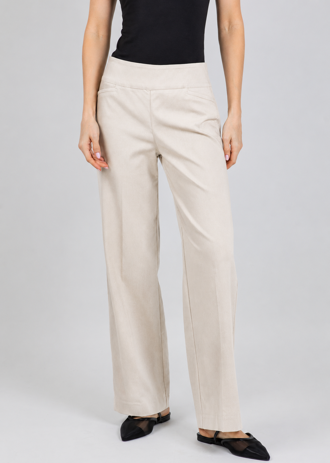 Elliott Lauren 30" Control Stretch Wide Leg Pants in Chino available at Barbara Katz