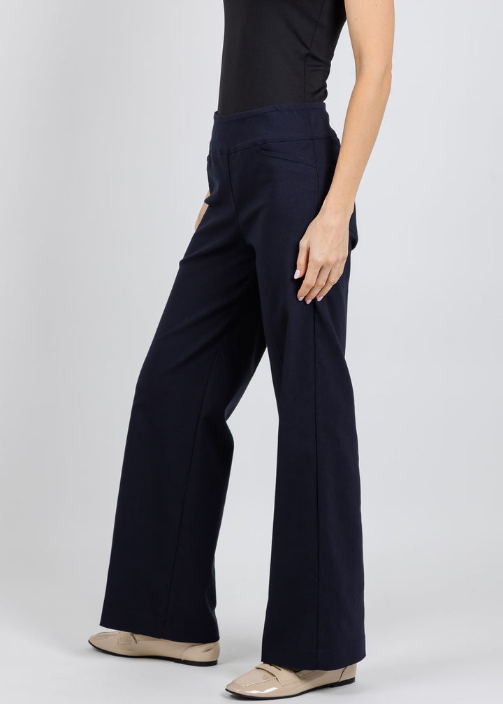 Elliott Lauren 30" Control Stretch Wide Leg Pants in Navy available at Barbara Katz