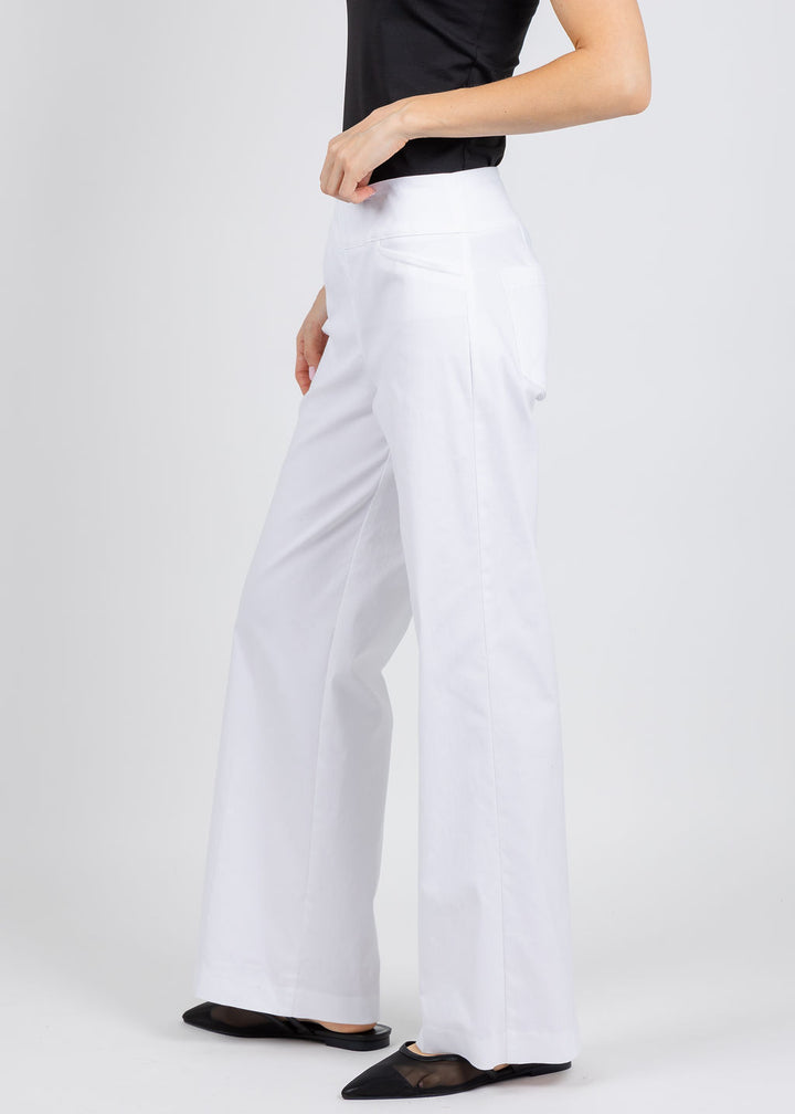 Elliott Lauren 30" Control Stretch Wide Leg Pants in White available at Barbara Katz
