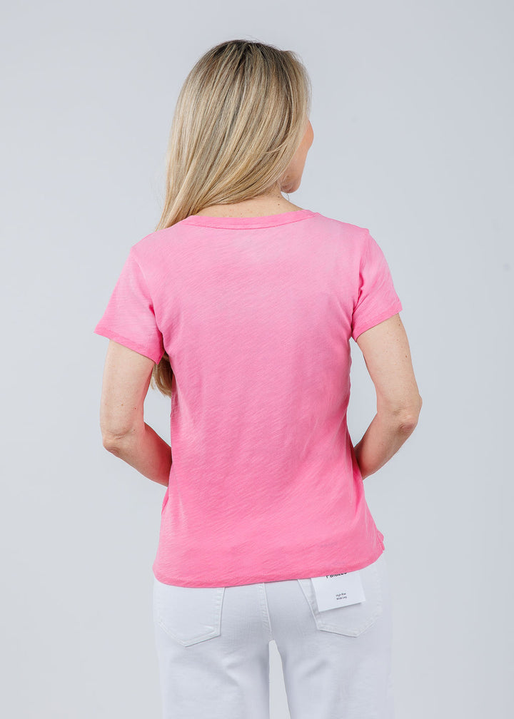 Elliott Lauren Acid Wash Tee in Pink available at Barbara Katz