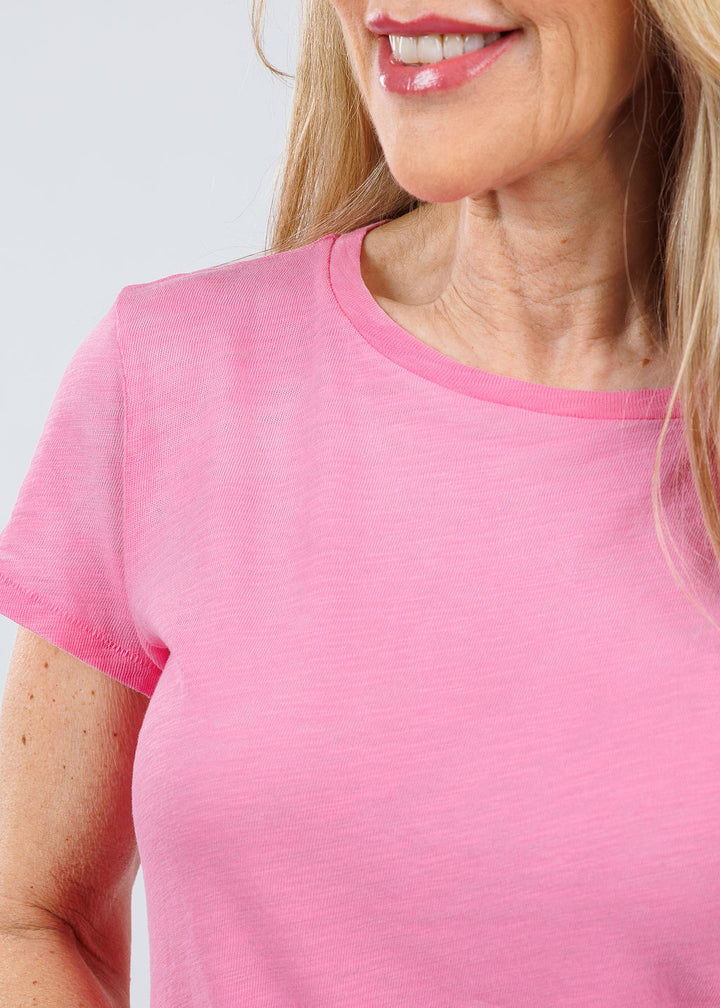 Elliott Lauren Acid Wash Tee in Pink available at Barbara Katz