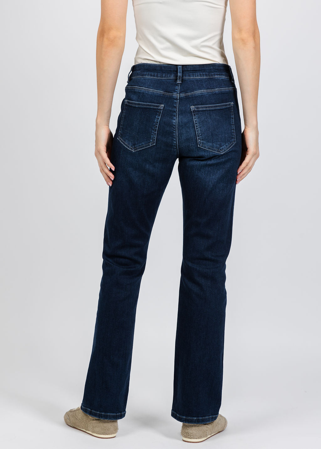 Elliott Lauren Baby Bootcut Jean in Mid Wash available at Barbara Katz