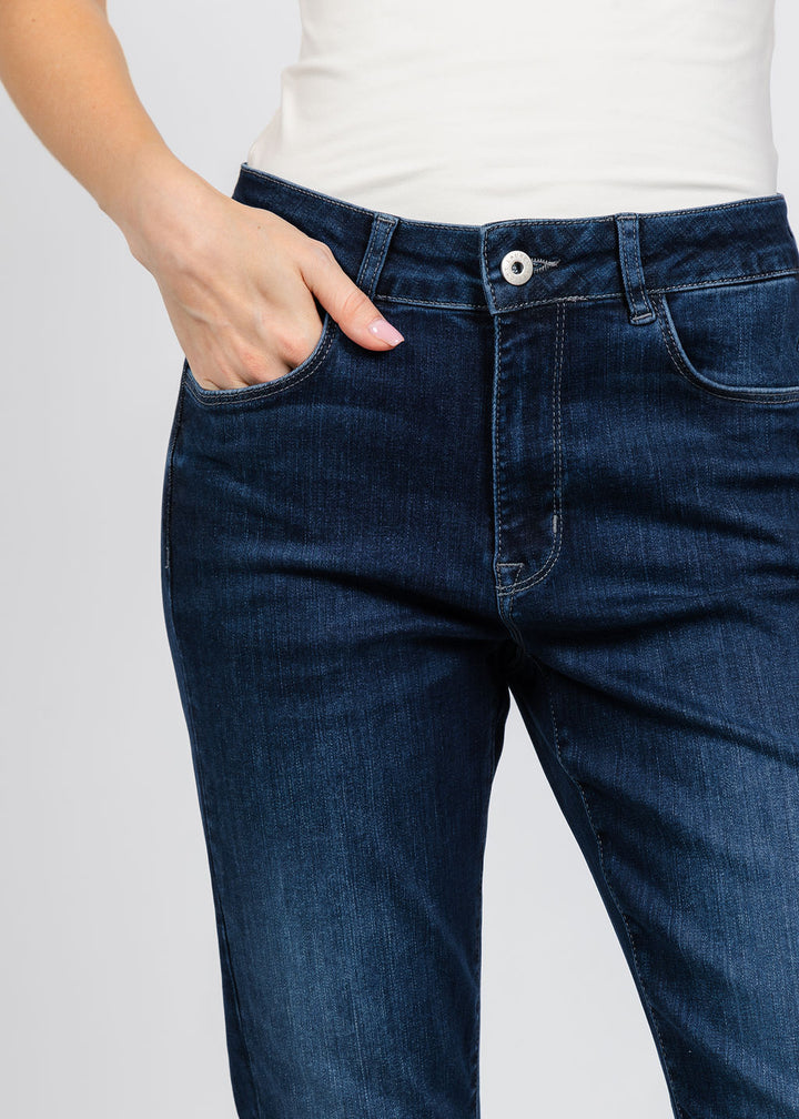 Elliott Lauren Baby Bootcut Jean in Mid Wash available at Barbara Katz